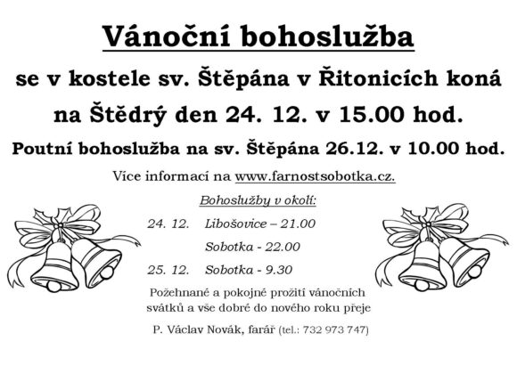 Vánoční bohoslužby v kostele sv. Štěpána v Řitonicích